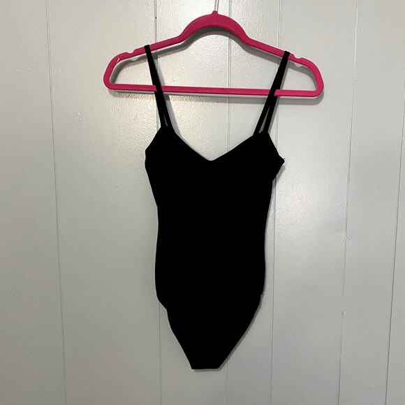 Zara Black Limited Edition Ribbed Sleeveless V-neck Bustier-like Bodysuit S - Picture 5 of 8